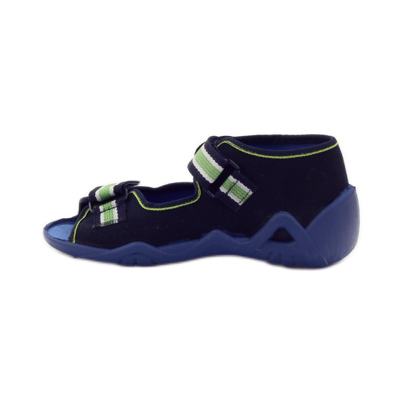 Befado Kinderschuhe Sandalen Hausschuhe 250p070 marineblau grün 2