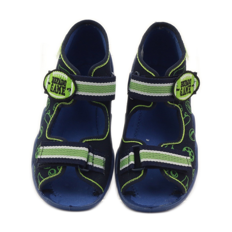 Befado Kinderschuhe Sandalen Hausschuhe 250p070 marineblau grün 4