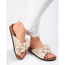 Bequeme Flip-Flops mit Schleife golden 1