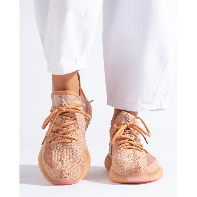 Textil-Sneaker auf der Plattform orange 1