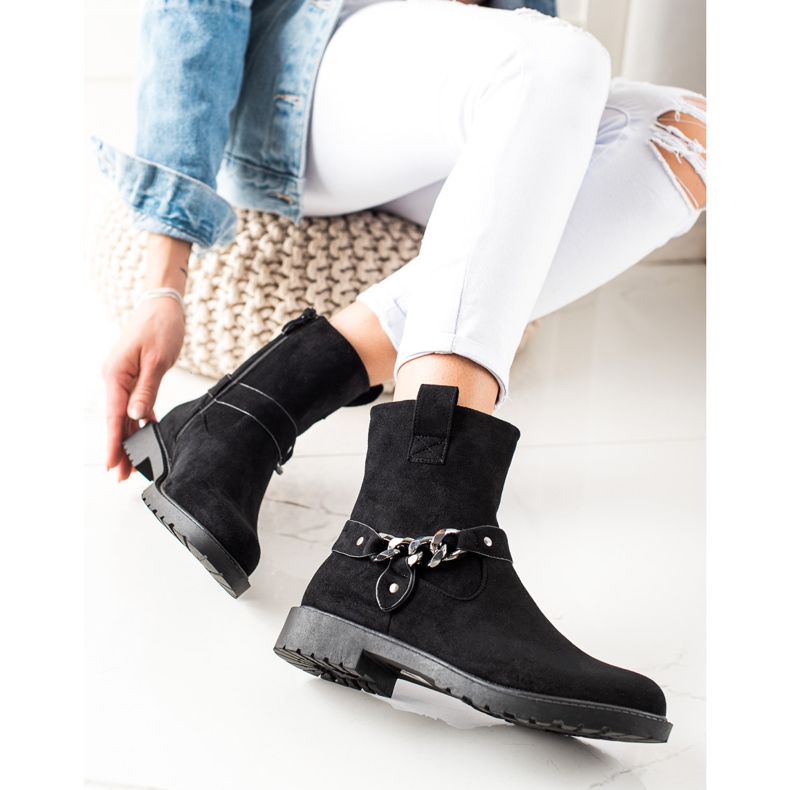 Klassische Arbeiter aus Wildleder schwarz 2