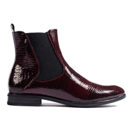 Lackierte Chelsea Boots von Sergio Leone rot 2