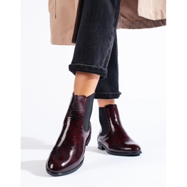 Lackierte Chelsea Boots von Sergio Leone rot 1