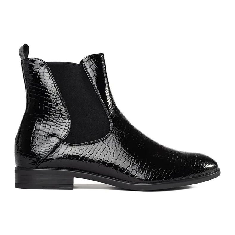 Lackierte Chelsea Boots von Sergio Leone schwarz 1