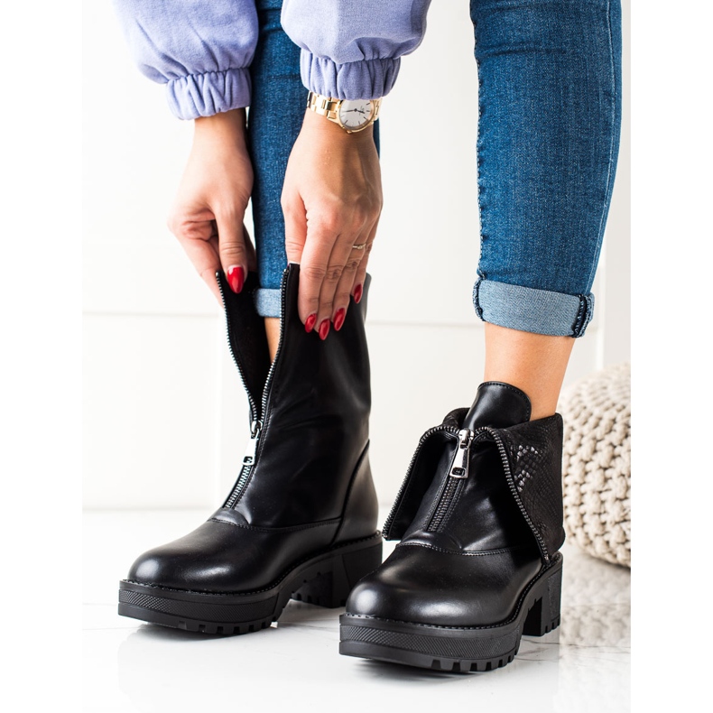 Arbeiter mit umgeschlagenem Vinceza-Obermaterial schwarz 2