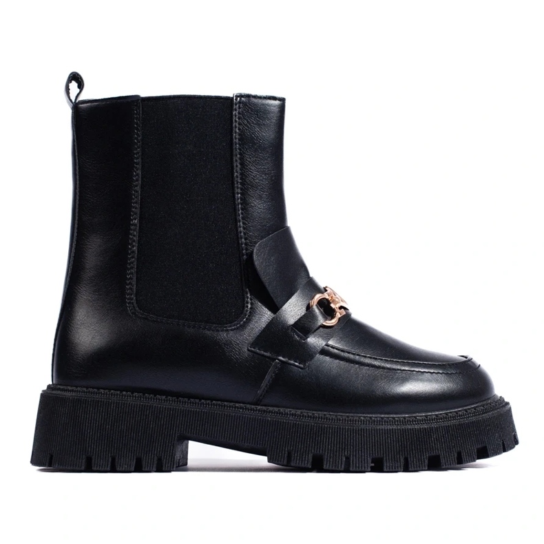 Slip-On-Taschen auf der Plattform schwarz 1