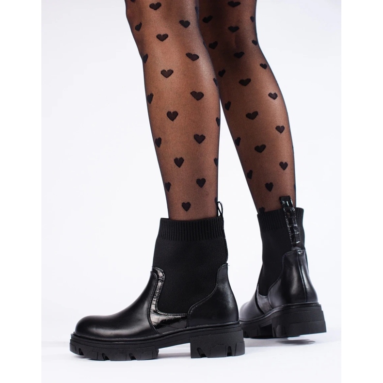 Stiefel zum Hineinschlüpfen schwarz 1