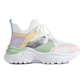 Bunte Slip-On-Sneakers weiß 2