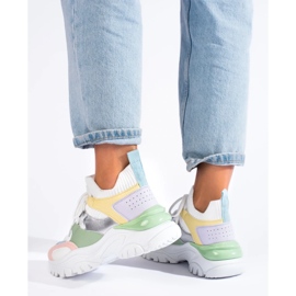 Bunte Slip-On-Sneakers weiß 1