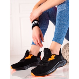 TRENDI Gebundene Sportschuhe schwarz gelb 1