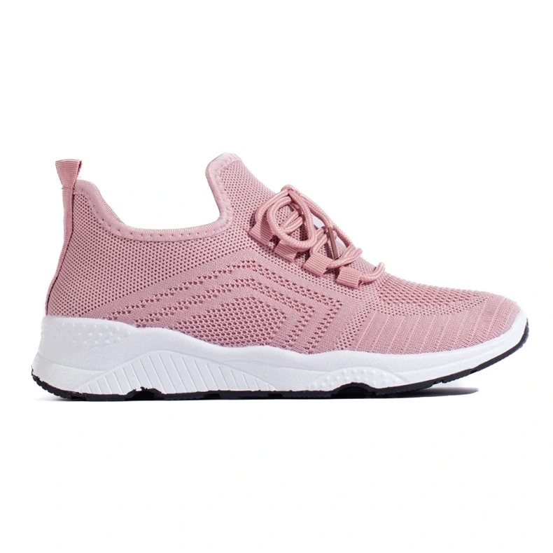 Modischer Sneaker aus Textil rosa 2