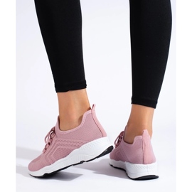 Modischer Sneaker aus Textil rosa 1
