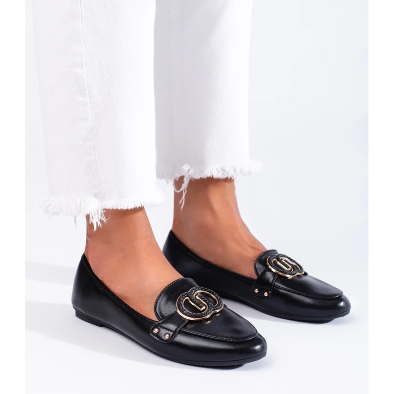 Diamantique Mokassins mit Ornament schwarz 1