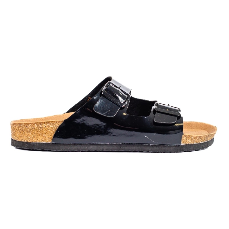 W. Potocki Lackierte Potocki-Pantoffeln schwarz 1