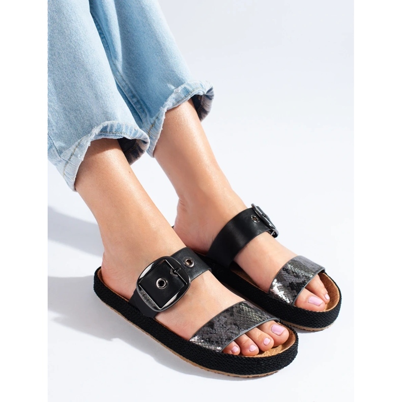 Big Star Damen Hausschuhe schwarz 1