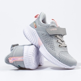 Durchbrochene hellgraue Turnschuhe für Kinder von Vico 1