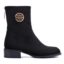 Hohe Damenstiefel aus schwarzem Wildleder 4