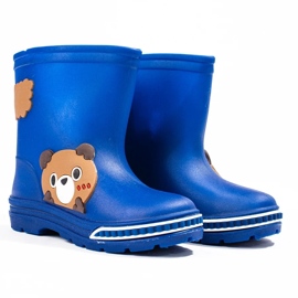 Blaue niedrige Gummistiefel für Kinder 5