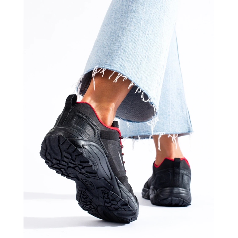 DK Damen-Trekkingschuhe, schwarz und rot 1