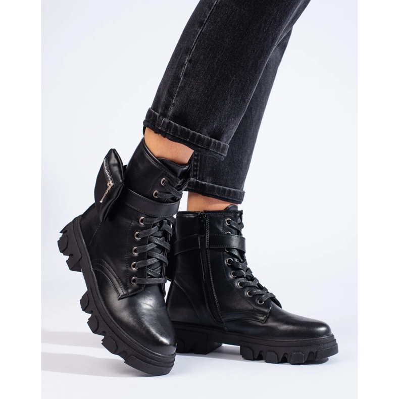 Damenbaggies mit Handtasche schwarz 2