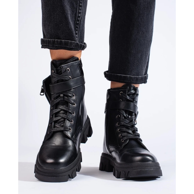 Damenbaggies mit Handtasche schwarz 1