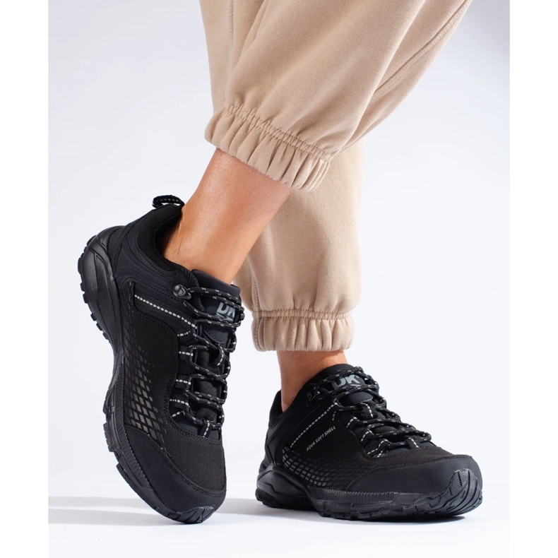 Damen-Trekkingschuhe mit dicker DK-Sohle in Schwarz 1