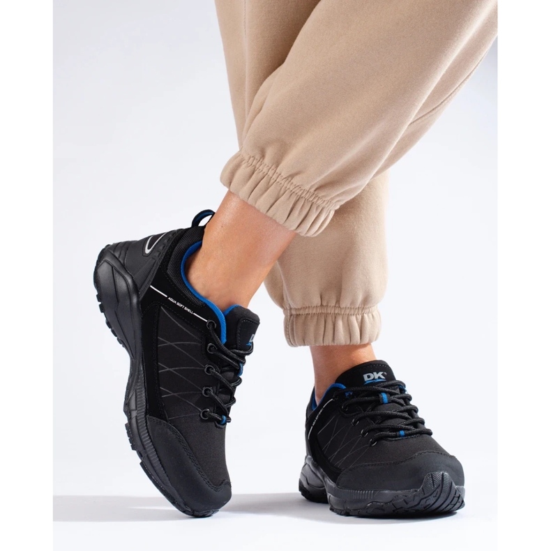 DK Waterproof Damen-Trekkingschuhe, schwarz und blau 1