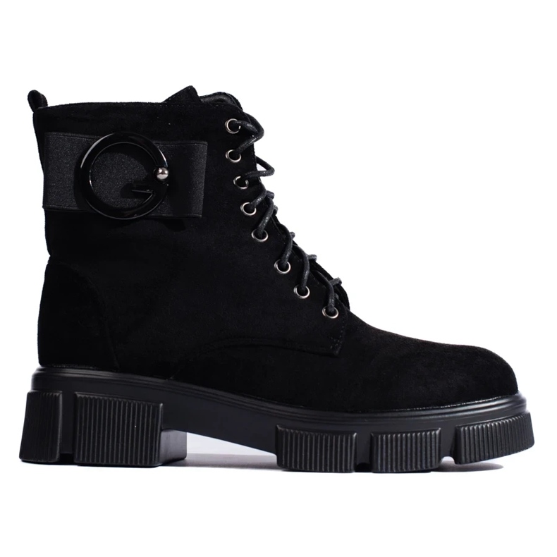 Schwarze Damenbaggies aus ökologischem Wildleder 2