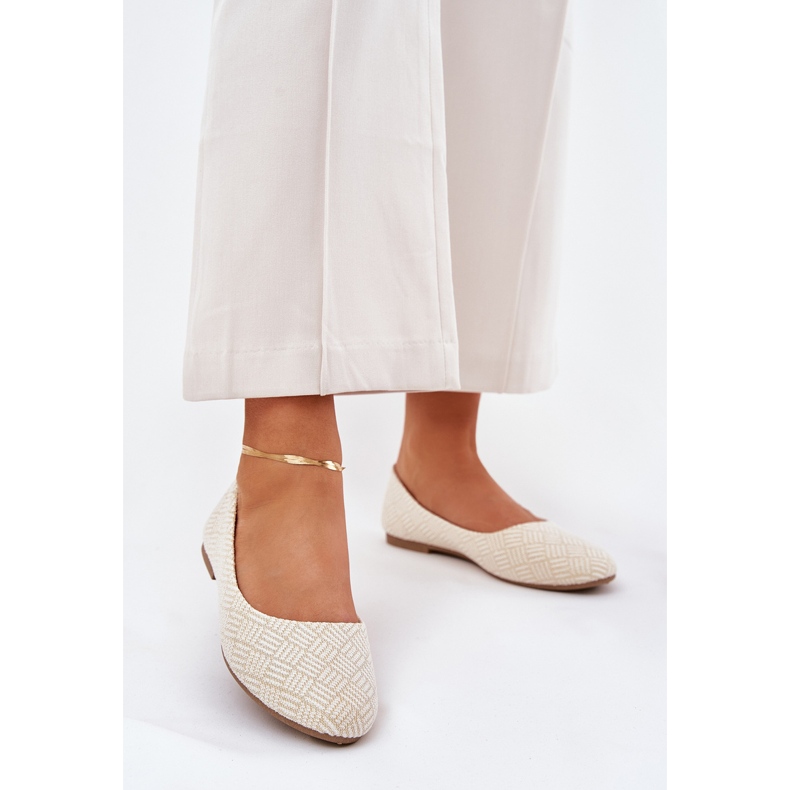 Flat Women's Ballerinas mit goldenem Glitzer 2