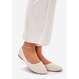 Flat Women's Ballerinas mit goldenem Glitzer 1