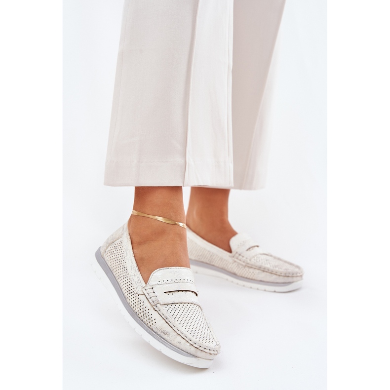 Damen-Mokassins aus Öko-Leder, Gold golden 1