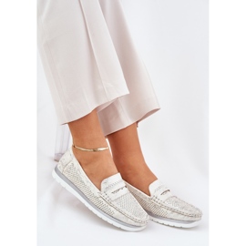 Damen-Mokassins aus Öko-Leder, Gold golden 2