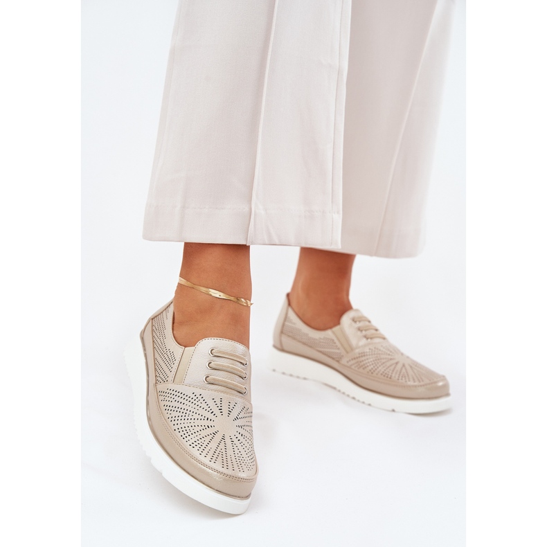 Frauenschuhe, offene goldene goldene Schuhe 2