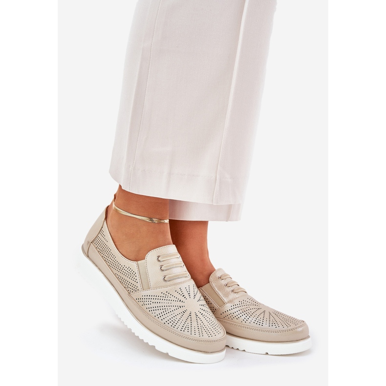 Frauenschuhe, offene goldene goldene Schuhe 1