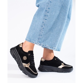 Bequeme Ledersneaker für Damen schwarz 3