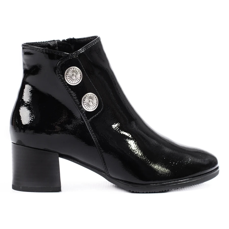 Klassische Damen-Stiefeletten aus Lackleder schwarz 1