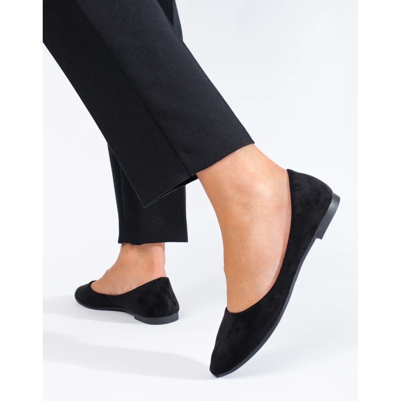 Bequeme Ballerinas aus Wildleder schwarz 1