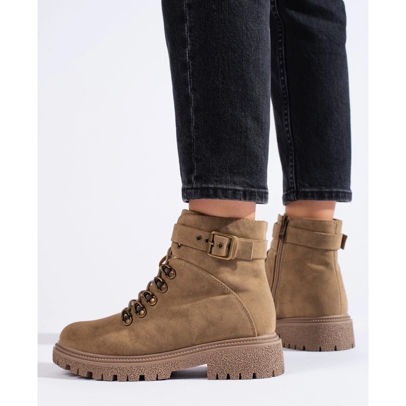 Wildlederstiefel für Damen beige 1