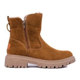 Isolierte Damenstiefel beige 1