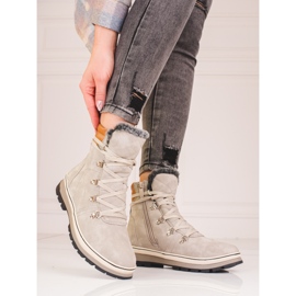 Graue Damen-Wanderstiefel mit Isolierung 2