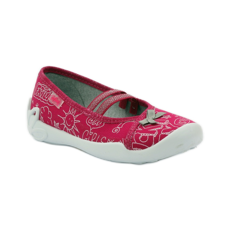 Befado Kinderschuhe Ballerinas Hausschuhe 116x236 rosa weiß 1