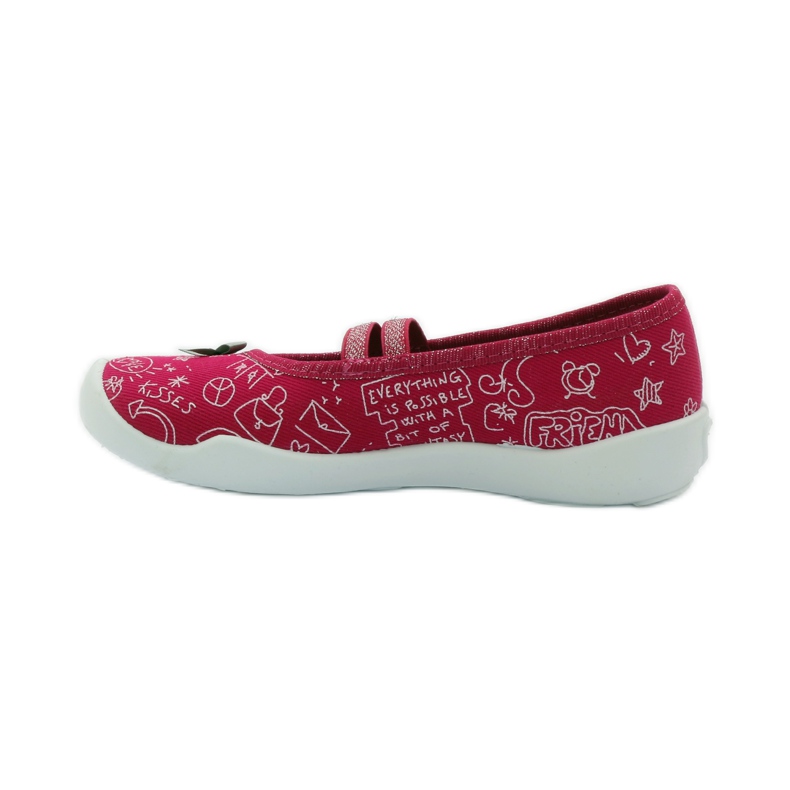 Befado Kinderschuhe Ballerinas Hausschuhe 116x236 rosa weiß 2