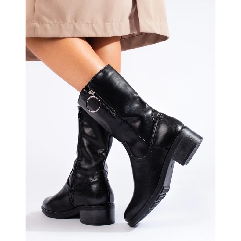 Schwarze Shelovet-Stiefel für Damen 1