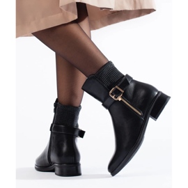 Flache Damenstiefeletten schwarz 3