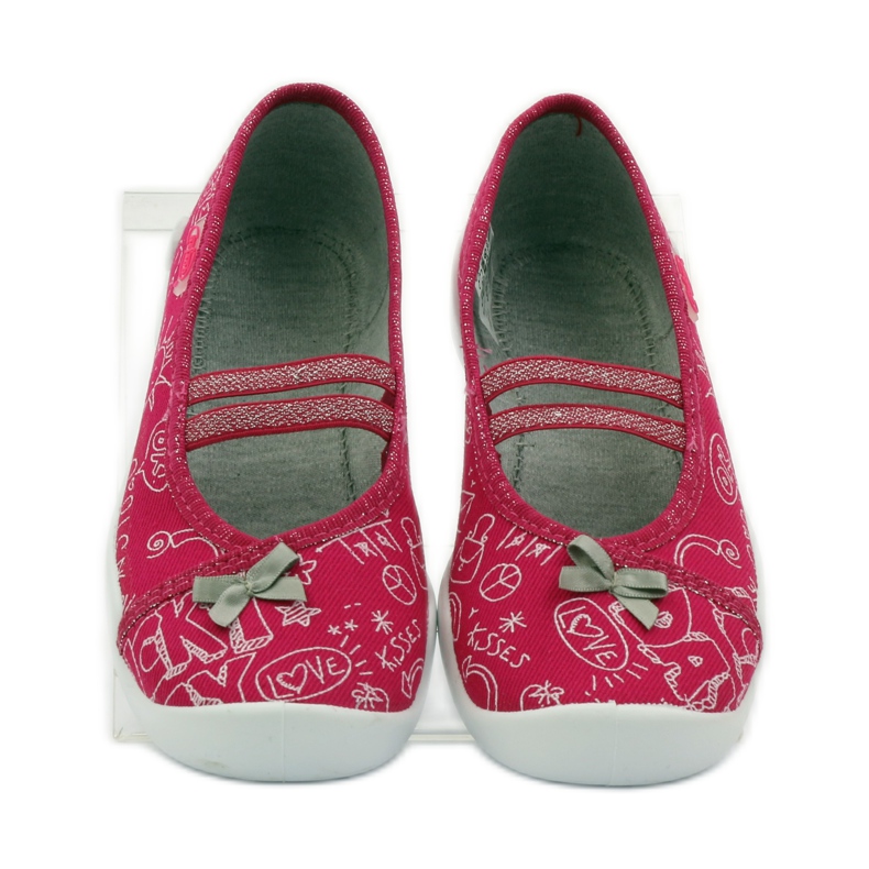 Befado Kinderschuhe Ballerinas Hausschuhe 116x236 rosa weiß 4