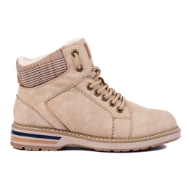 Beige isolierte Damenstiefel 2
