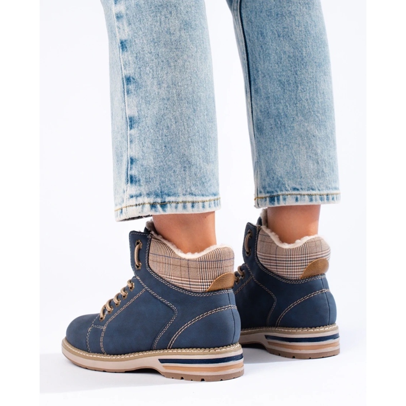 Blaue isolierte Wanderstiefel für Damen 1