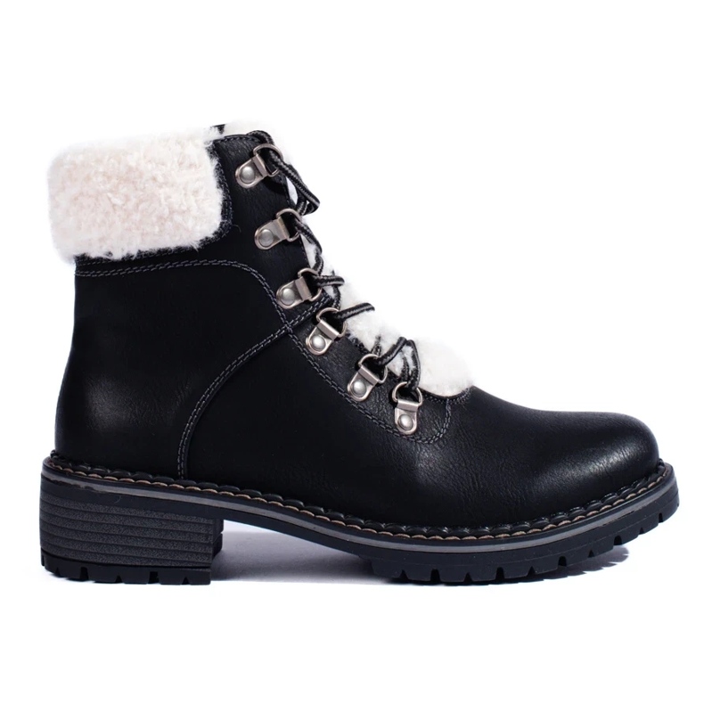 Schwarze Schaffellstiefel für Damen 2