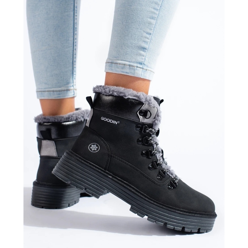 Schwarze Shelovet Wanderschuhe für Damen 1