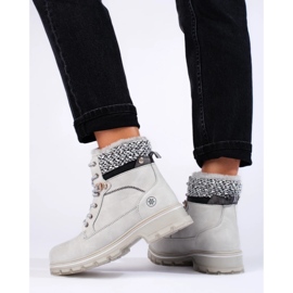 Graue Trapperinnen für Damen mit Shelovet-Pelz 1